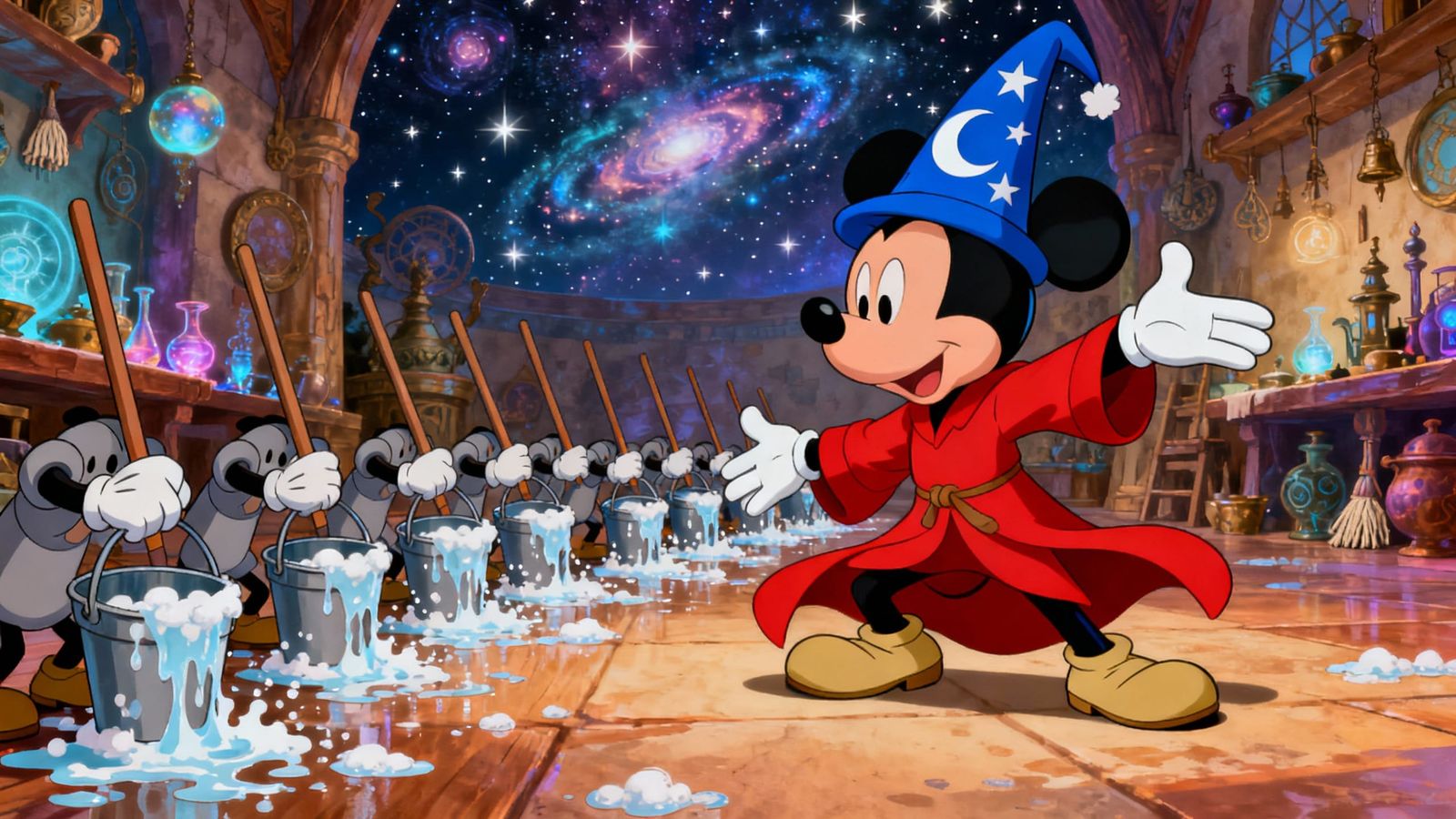 Magical Mopping by Mickey Mouse the Sorcerer's Apprentice - Tribute  by @Gary Murakami