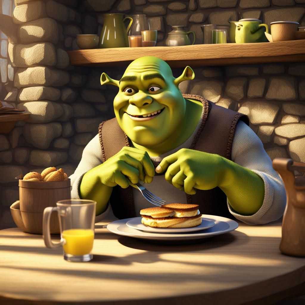 Shrek's breakfast - AI Generated Artwork - NightCafe Creator