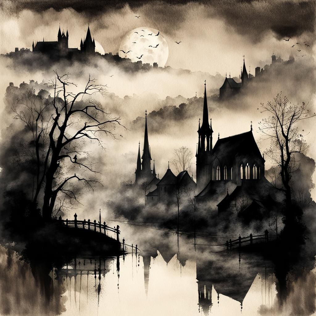 The Mist Seemed to Cling to the Township Cathedral  by @Helaman