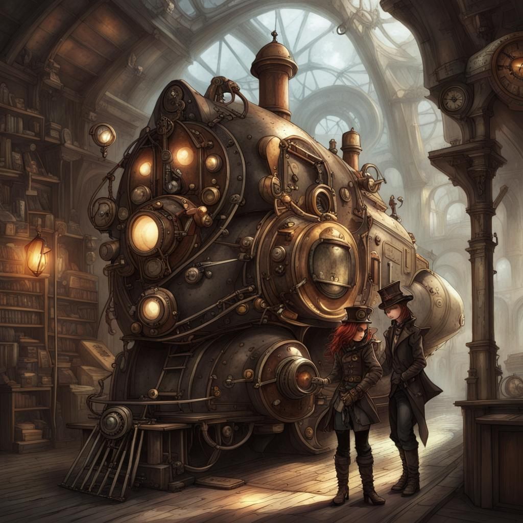 Aetherpunk Fantasy subgenre blending aether magic and steamp...