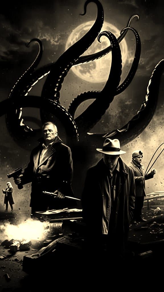 Detective Investigates Occult in Cyberpunk Film Still