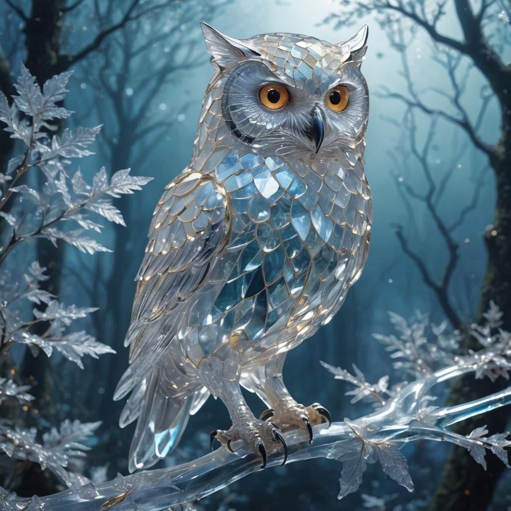 glass owl  by @SleepySnow