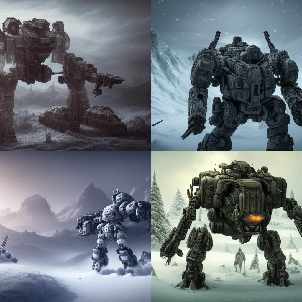 Nuclear Winter Wonderland, Somber, Graceful, Deep contrast S...