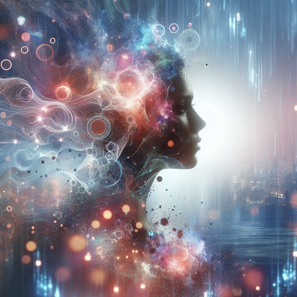 double exposure beautiful fantasy portrait landscape..