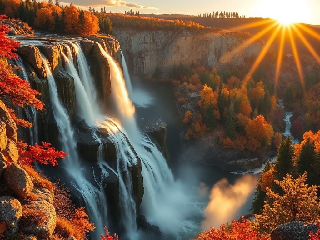 autumn waterfall