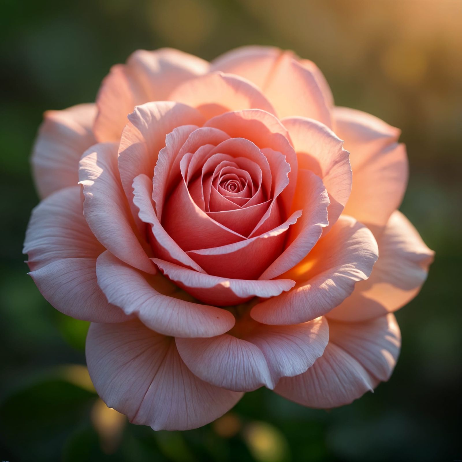 Hyperrealistic Rose Flower Macro with Glowing Edges