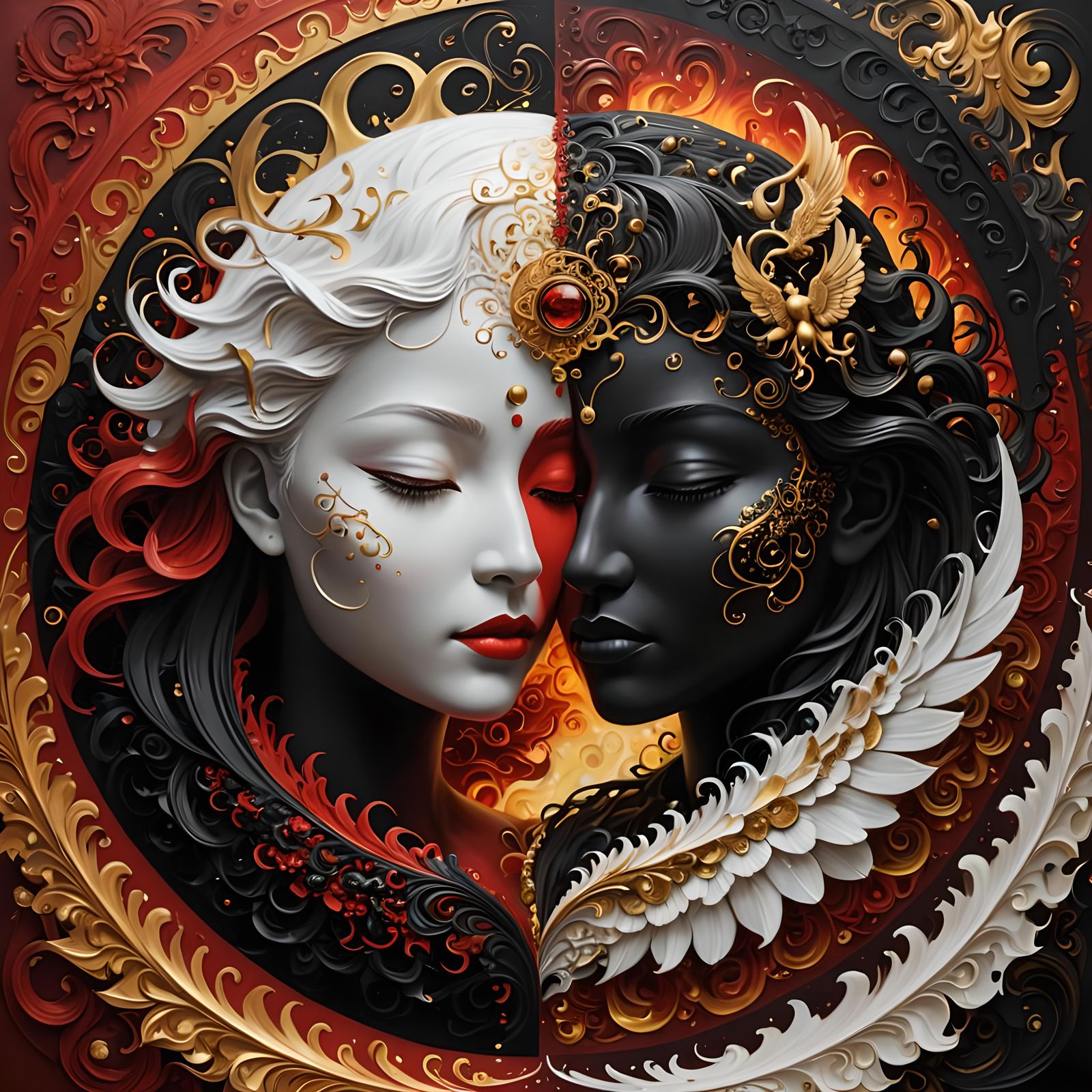 Duality Faces  by @Persian Digital Art