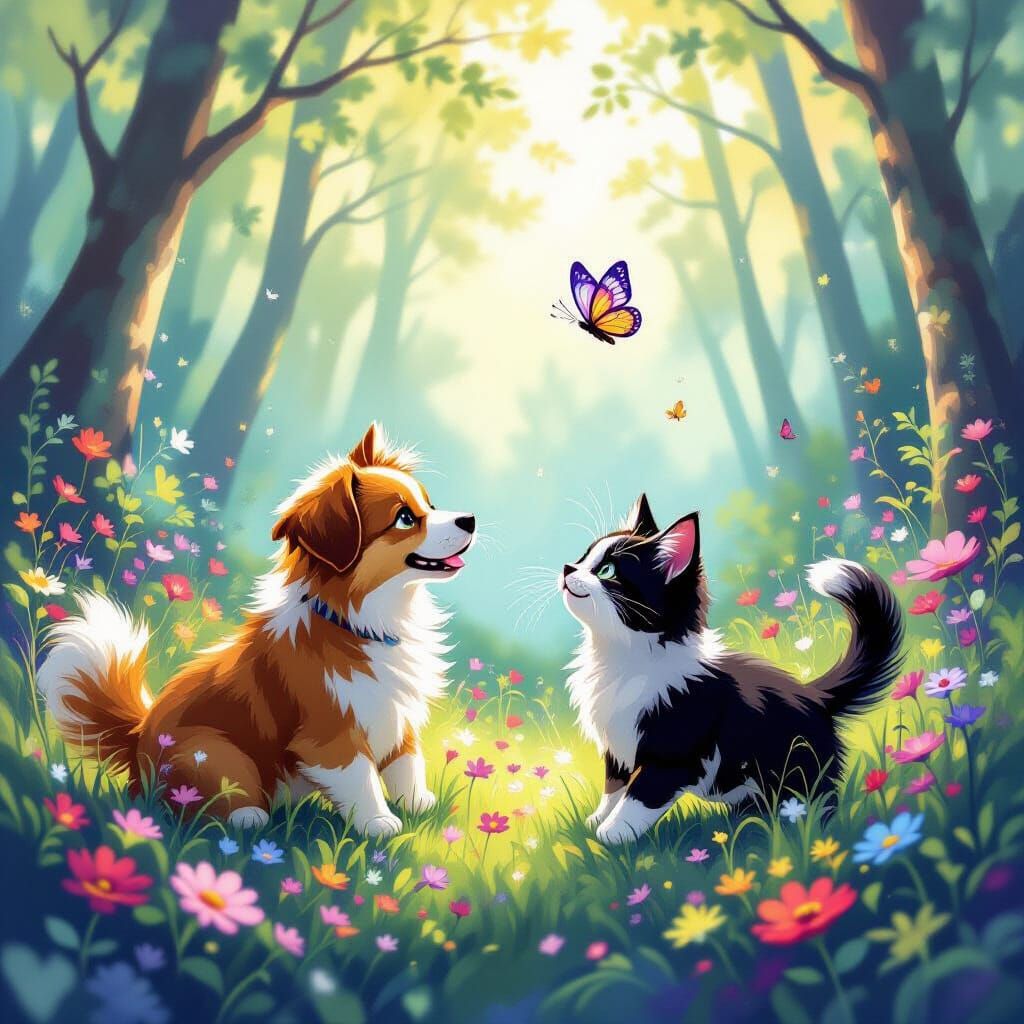 Dog and cat, my best friends, 