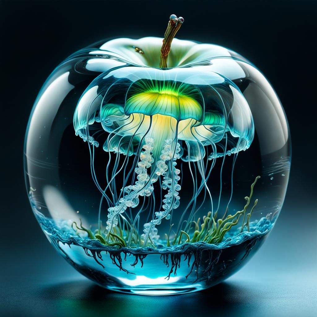 Jellyfish in an apple  by @Candace Cassidy