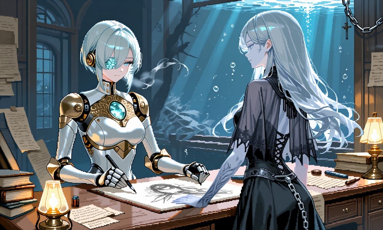 Automaton drawing a Specter