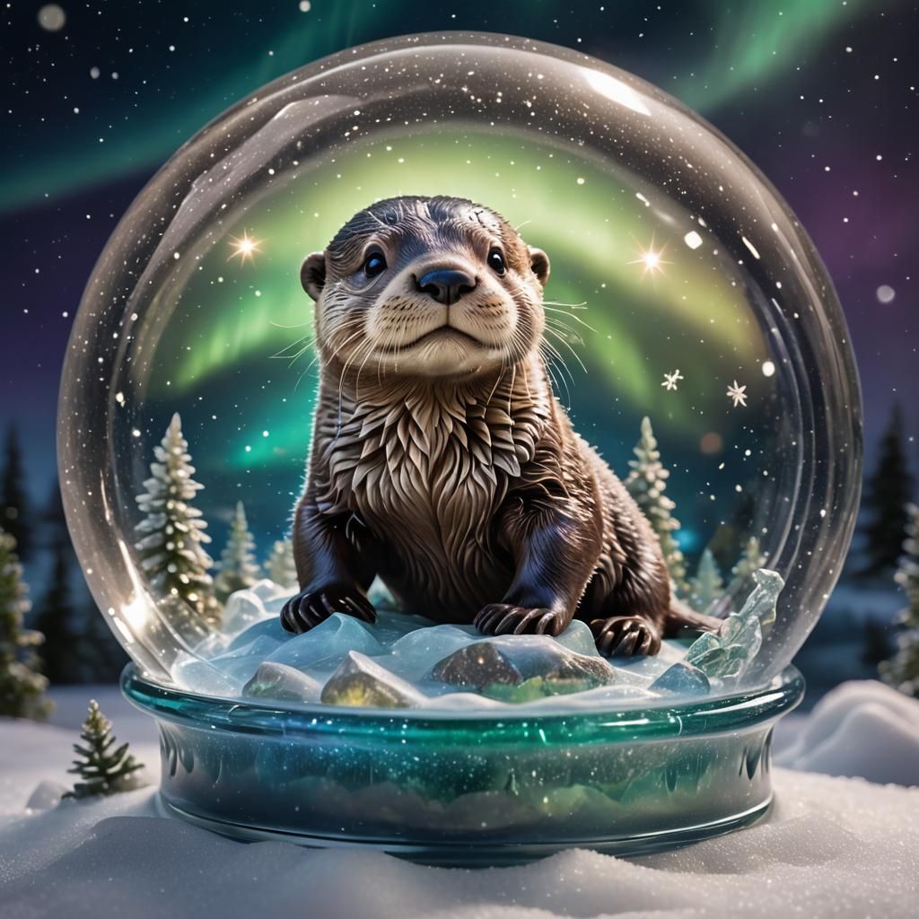 Baby Otter Snow Globe