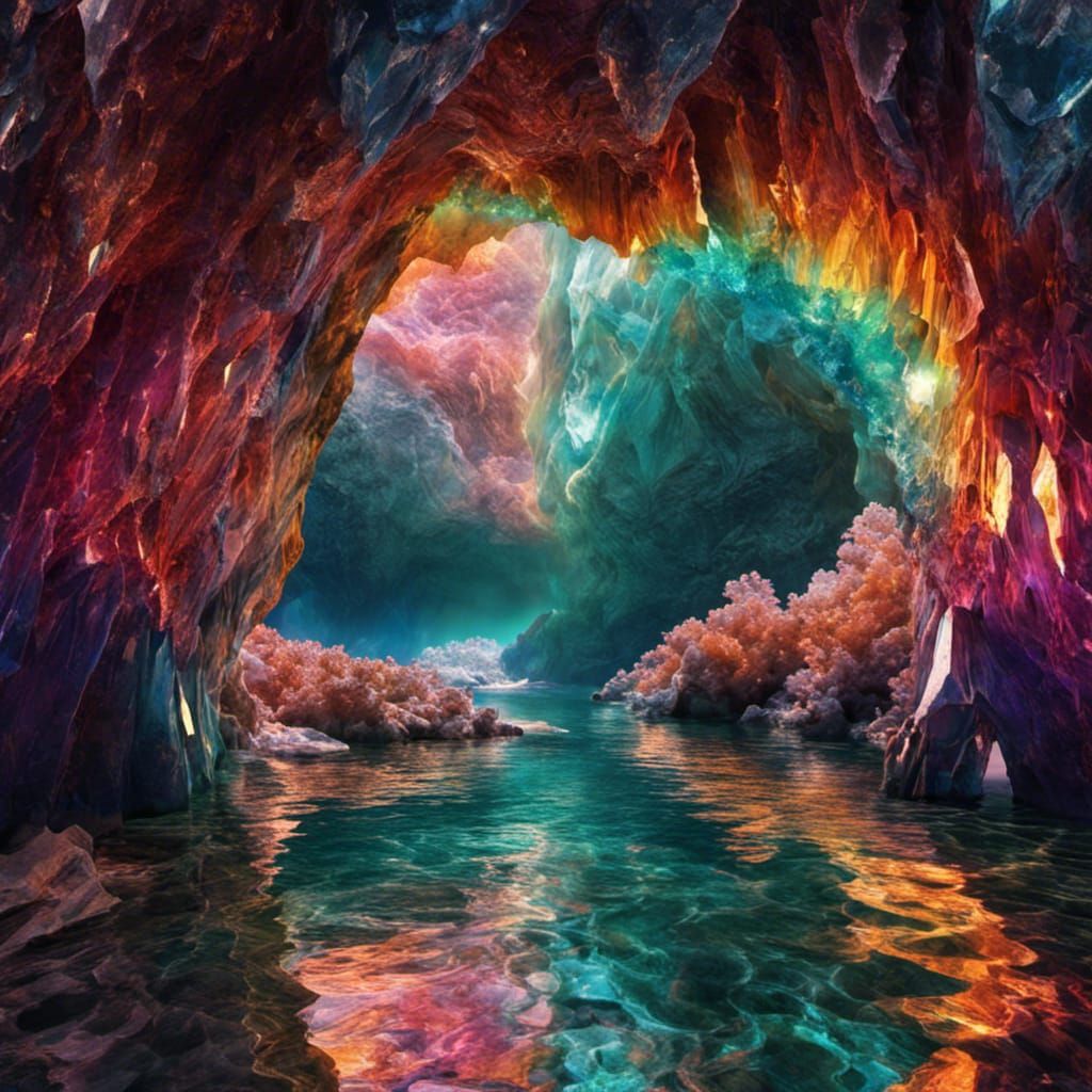 Crystal Cave - AI Generated Artwork - NightCafe Creator