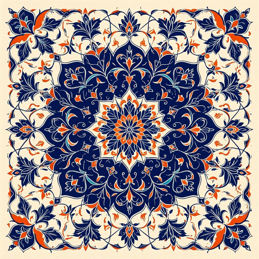 Children's Garden with Lion and Fox, Illustration Style