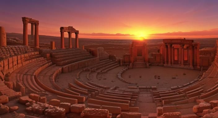  Ancient ruins, amphitheatre, Palmyra, Syria 