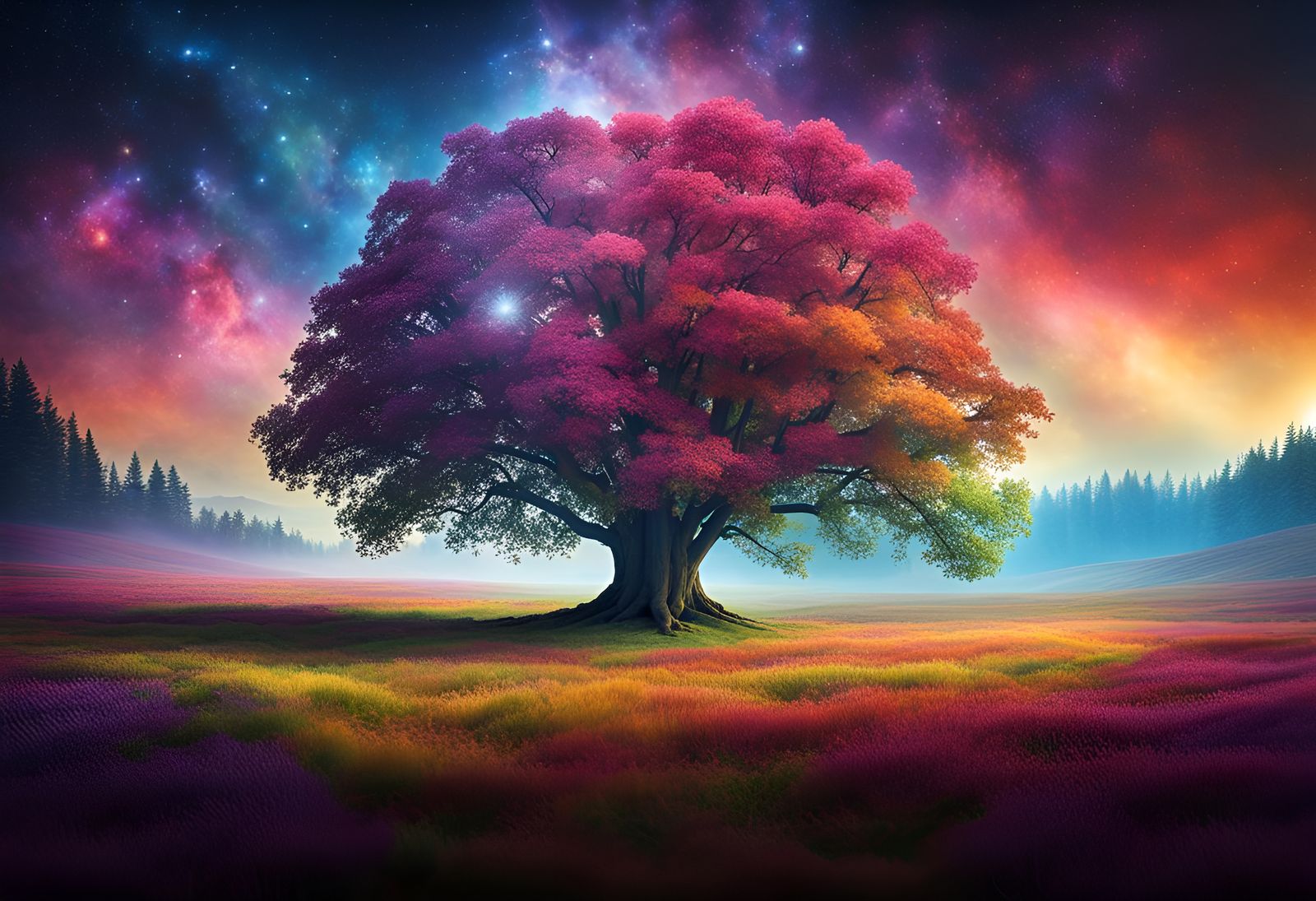 Cosmic Tree - AI Generated Artwork - NightCafe Creator