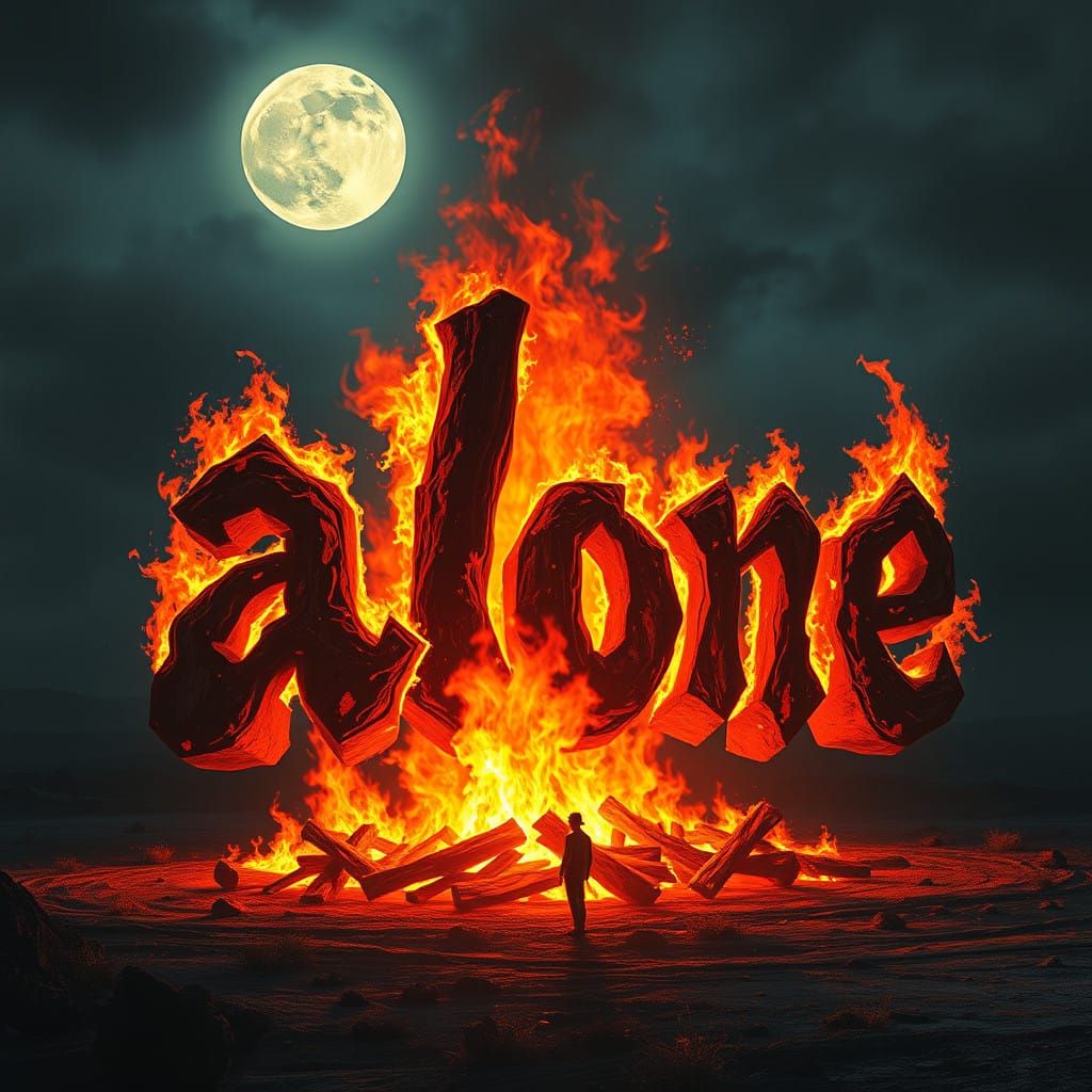 Surreal Bonfire Consumes the Word Alone in a Haunting Anime-...