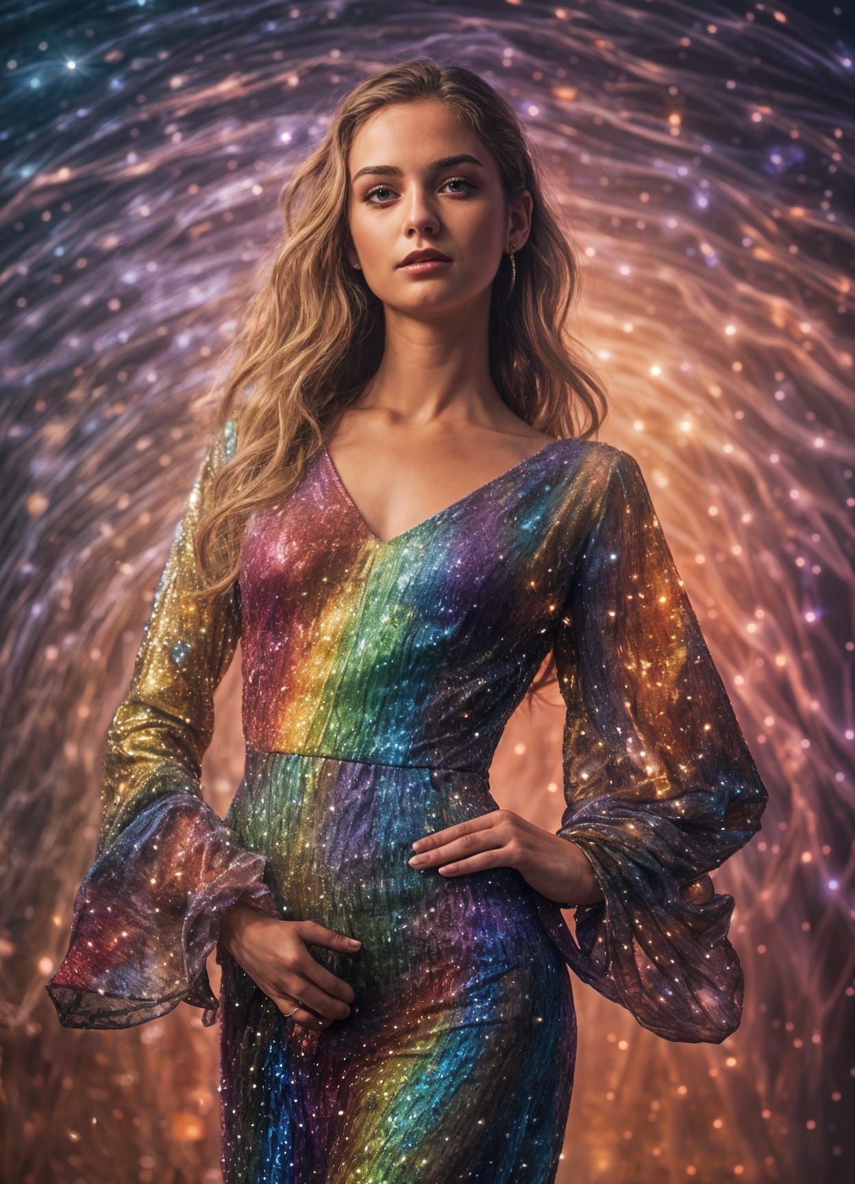 Glitter rainbow dress