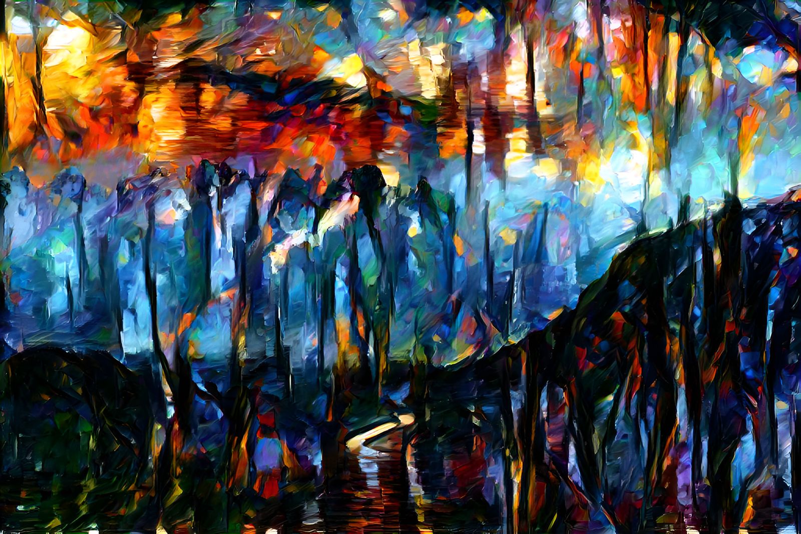 Sunrise in mountains