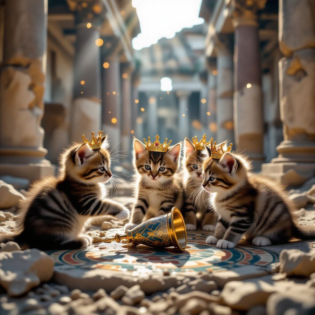 Royal kitties in the courtyard of the castle  by @undefined