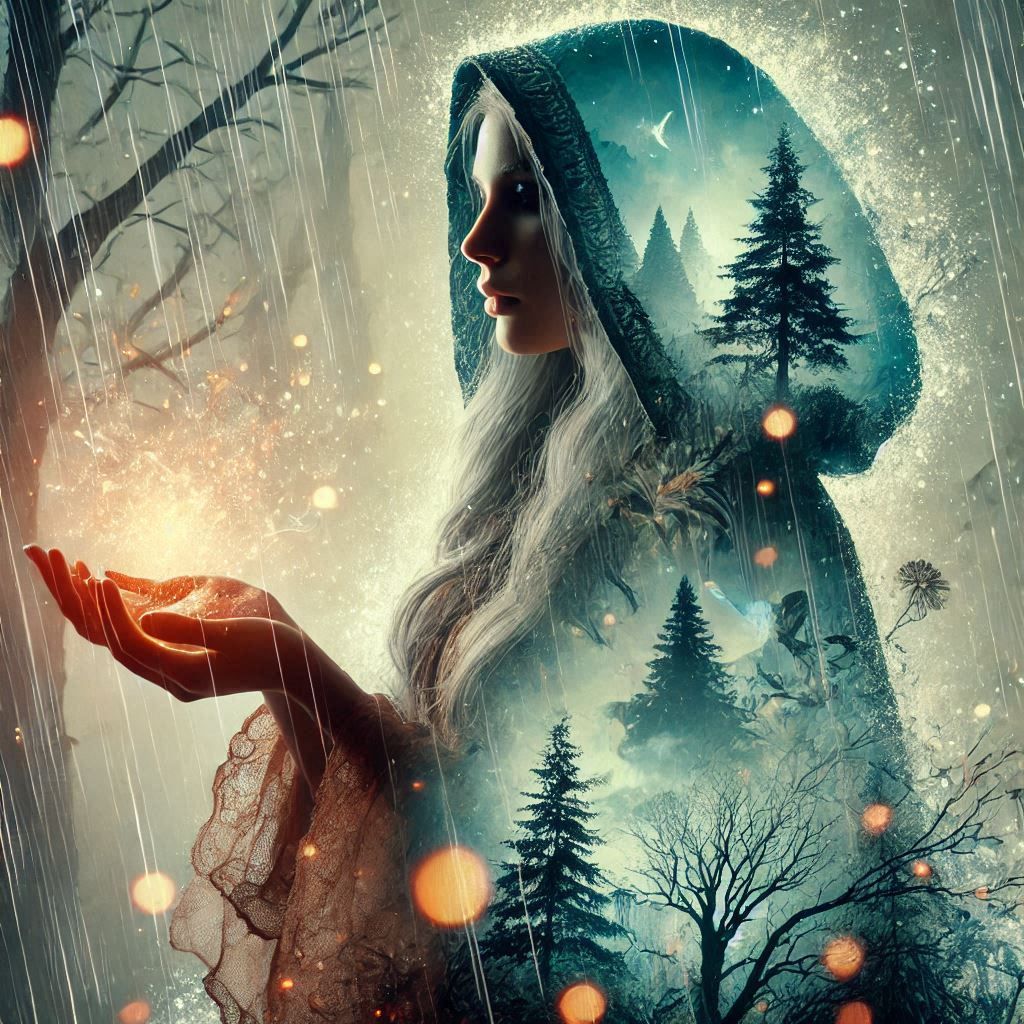 double exposure beautiful fantasy DALL-E 3 portrait landscap...
