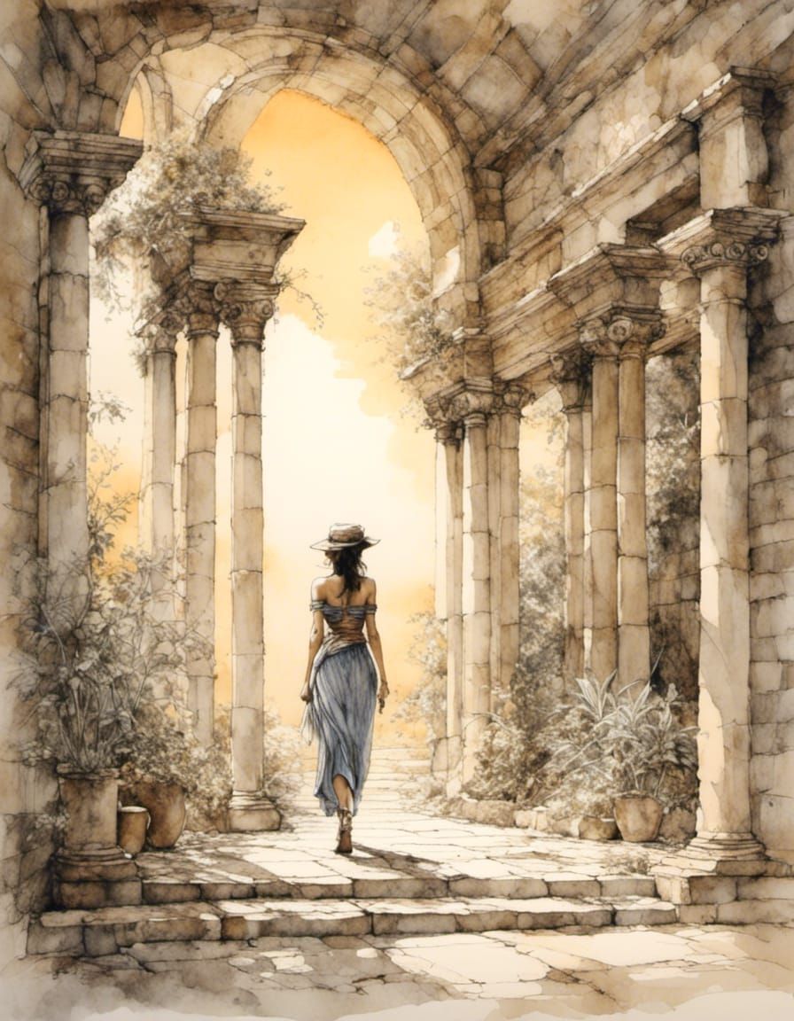 woman  walks