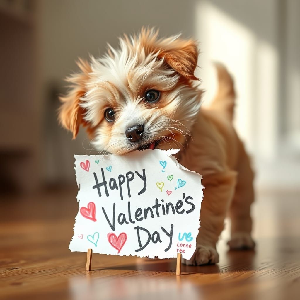 A homemade card and playful puppy caught in a candid moment  by @Corky2000