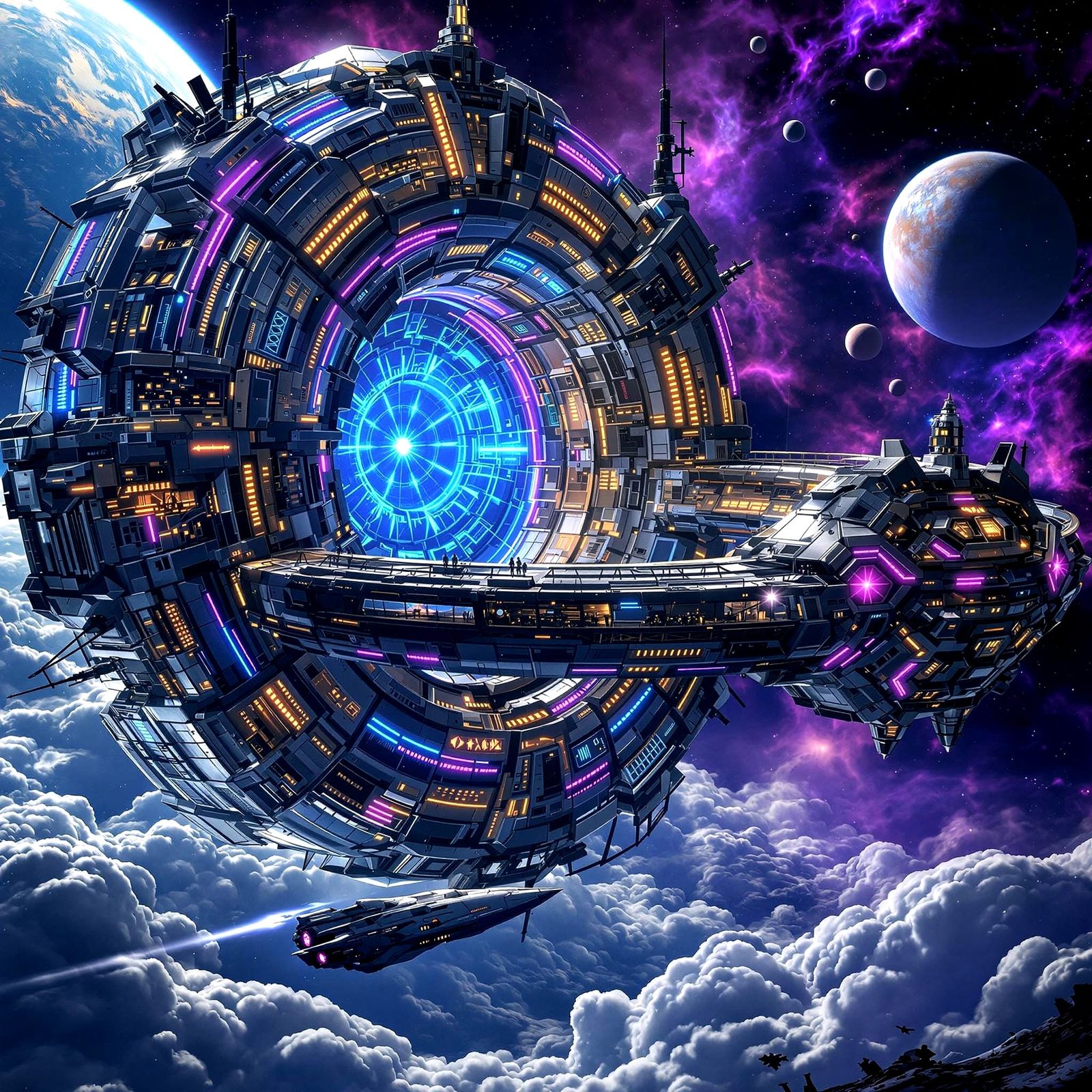 A colossal alien megastructure city   by @D