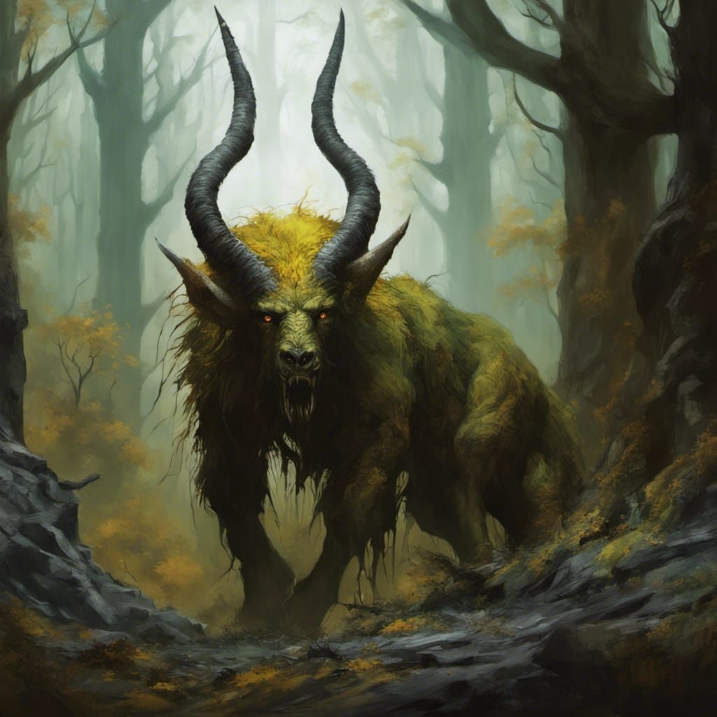 Demonic Beast in the Forest - AI Generated Artwork - NightCafe Creator