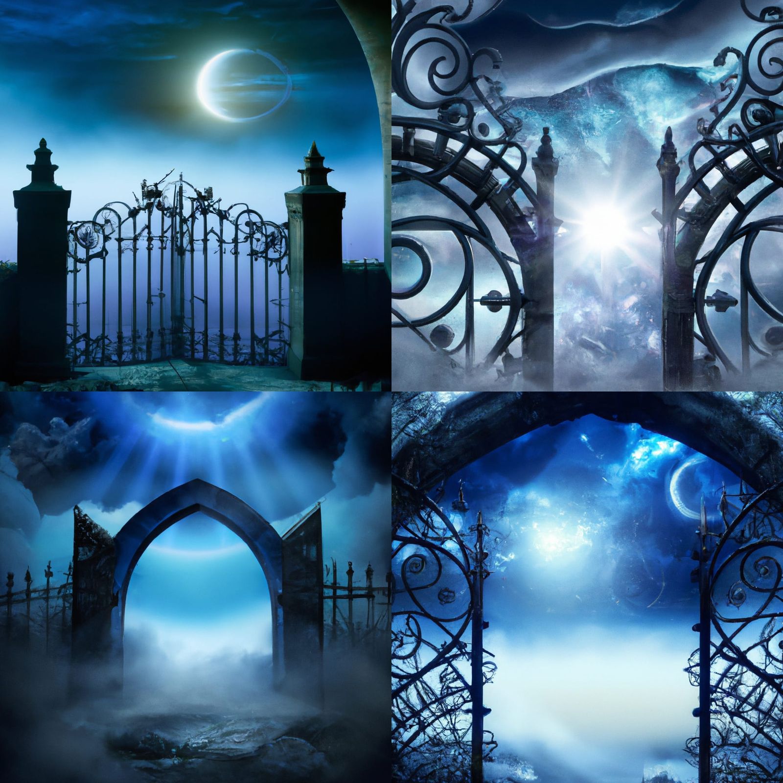 Wrought Iron Gate 4 Ways Again - AI Generated Artwork - NightCafe Creator