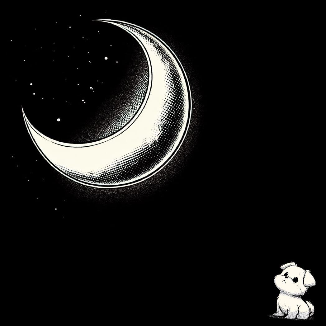Puppy and moon