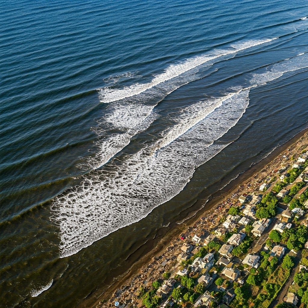 Ethereal Night Scene with a Sleeping Baby Under a Neon-Lit M...