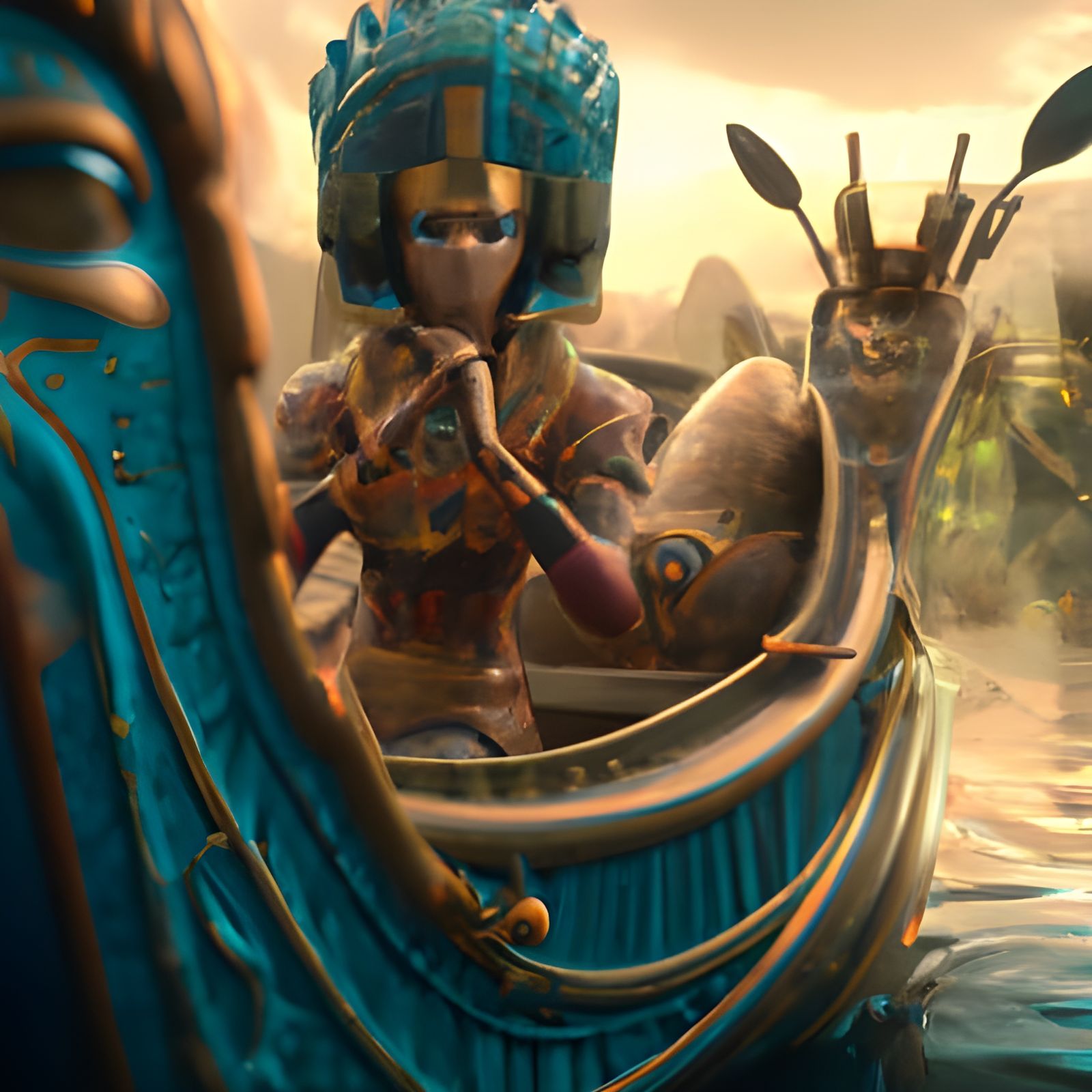 Cleopatra on her barge