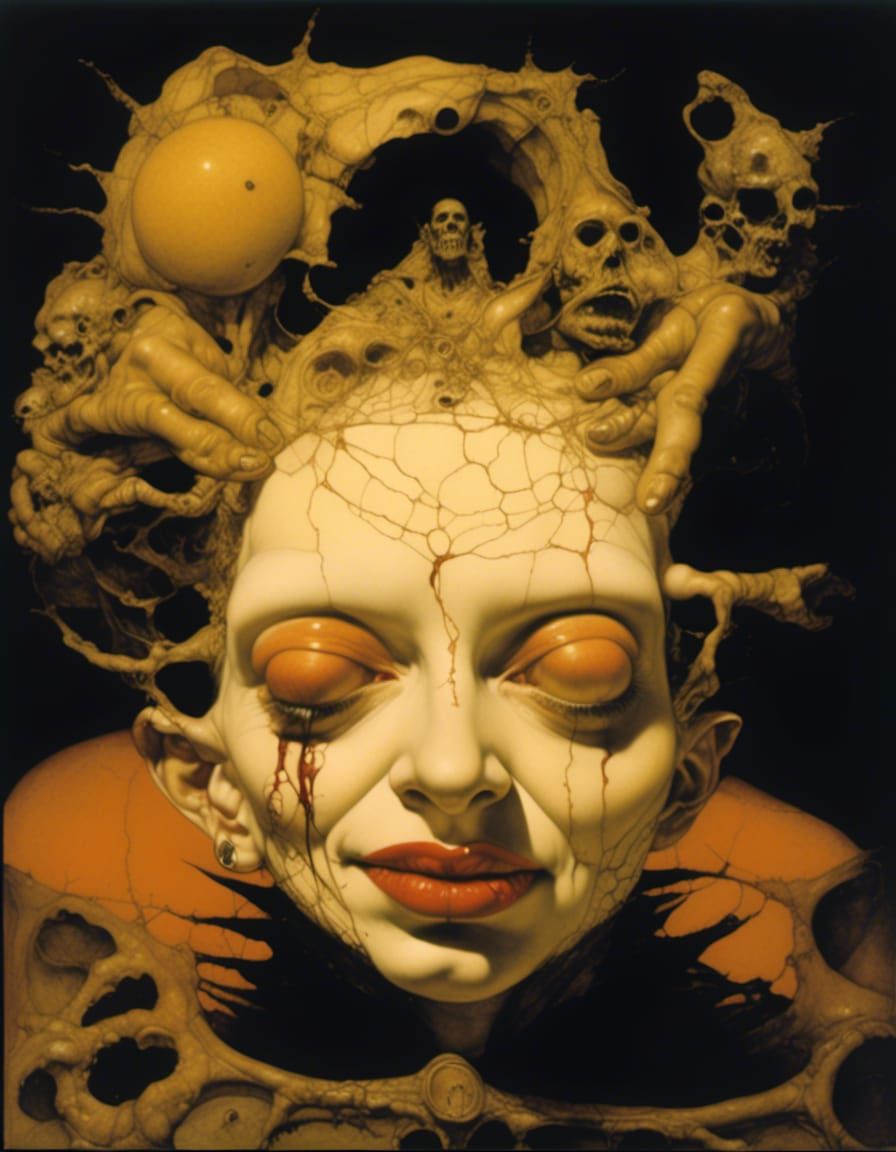 Vampiric Snarl: Watercolor and Ink Masterpiece