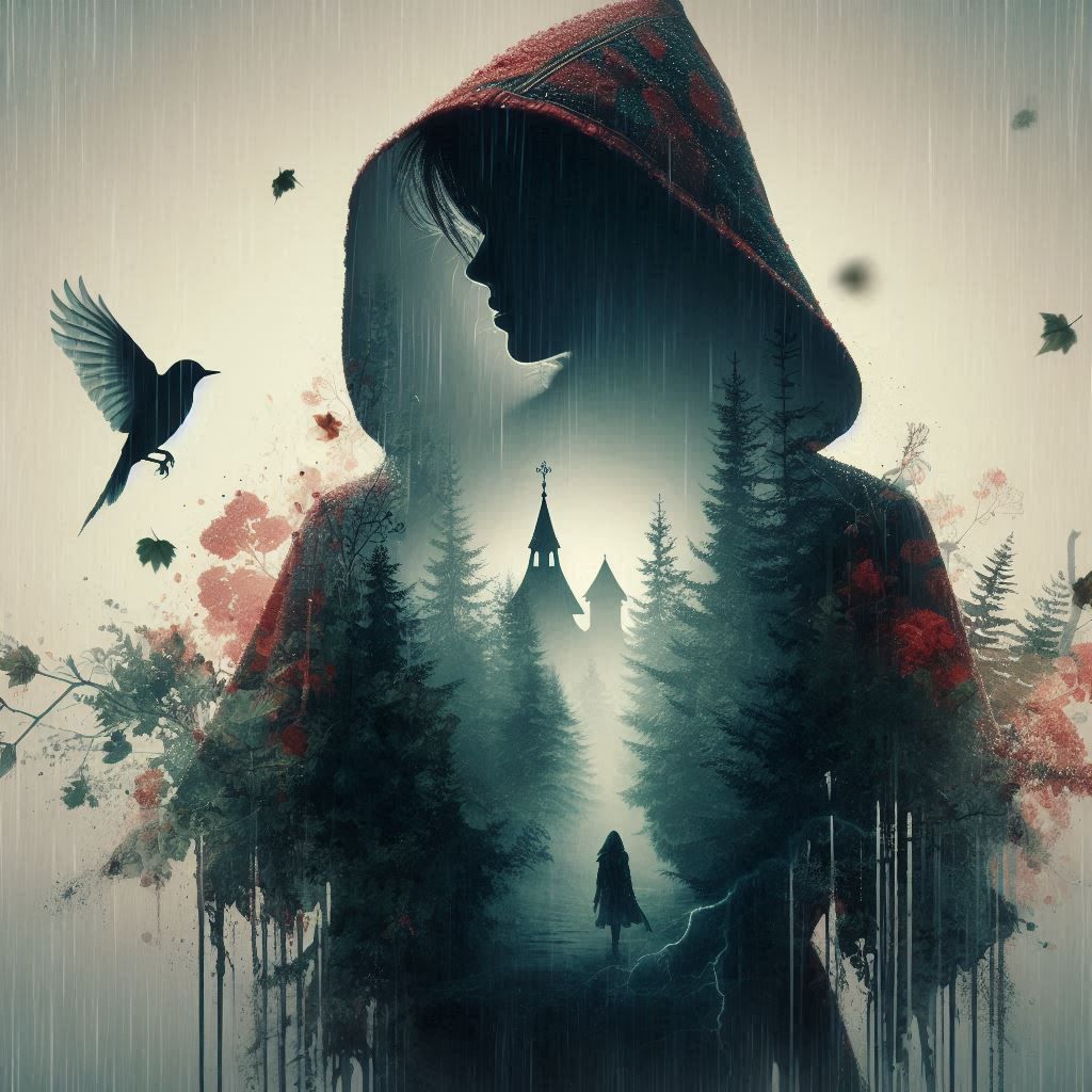 double exposure beautiful fantasy DALL-E 3 portrait landscap...