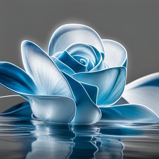 A ice blue crystal rose