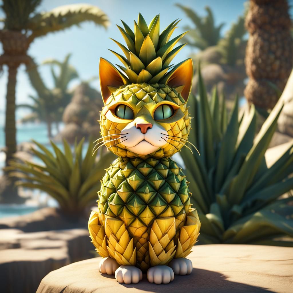 Pineapple Cat 😸🍍🏝️  by @Melissa Vla cat_lover