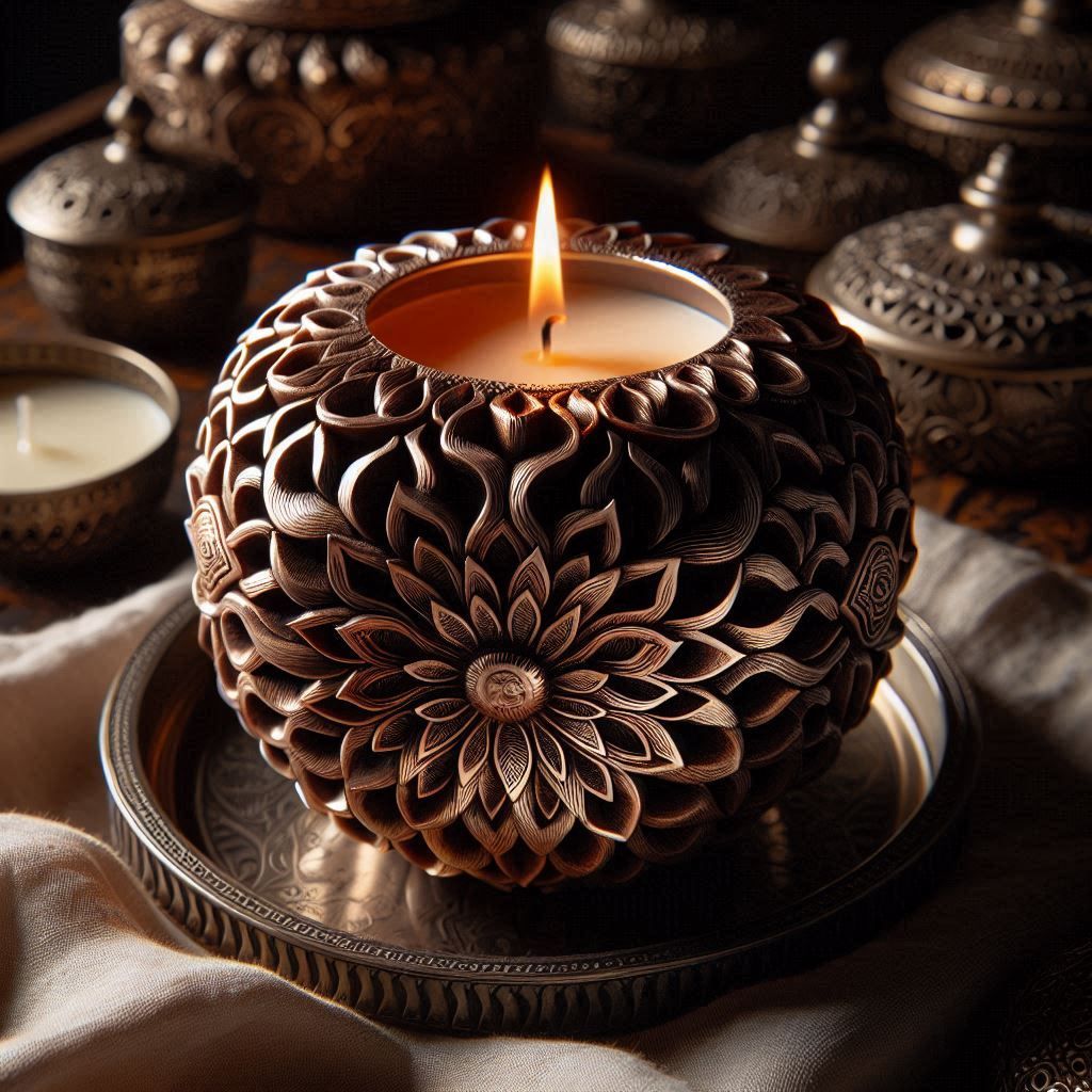 Candles Decorated with  Maya Mystic Pillar 3