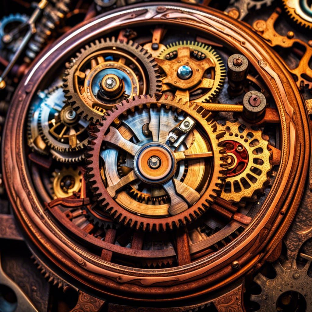 Steampunk mechanism, intricate details, HDR, beautifully shot ...