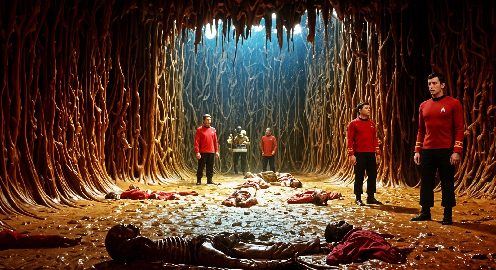Sadly Scotty didn't stop beaming Red Shirts down into the cave looking for the previous Red Shirts not responding.