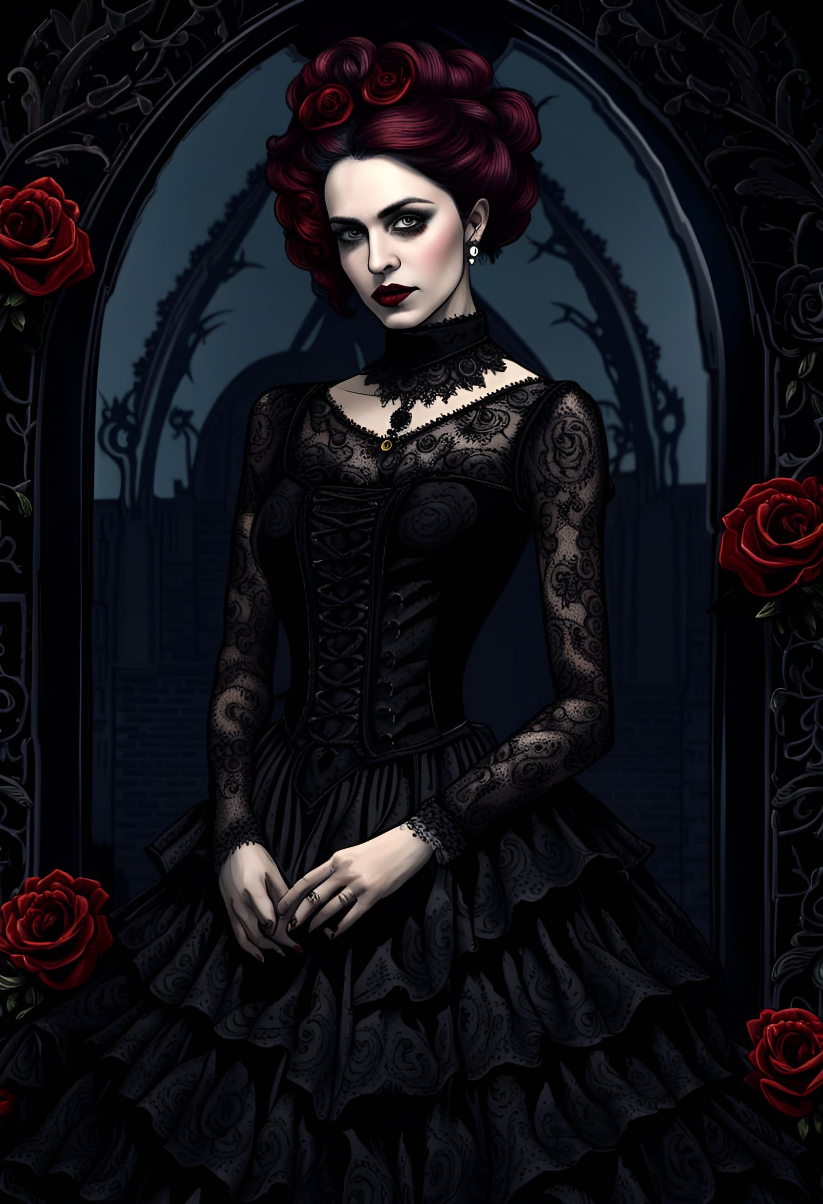 Stunning Gothic Portrait - AI Generated Artwork - NightCafe Creator