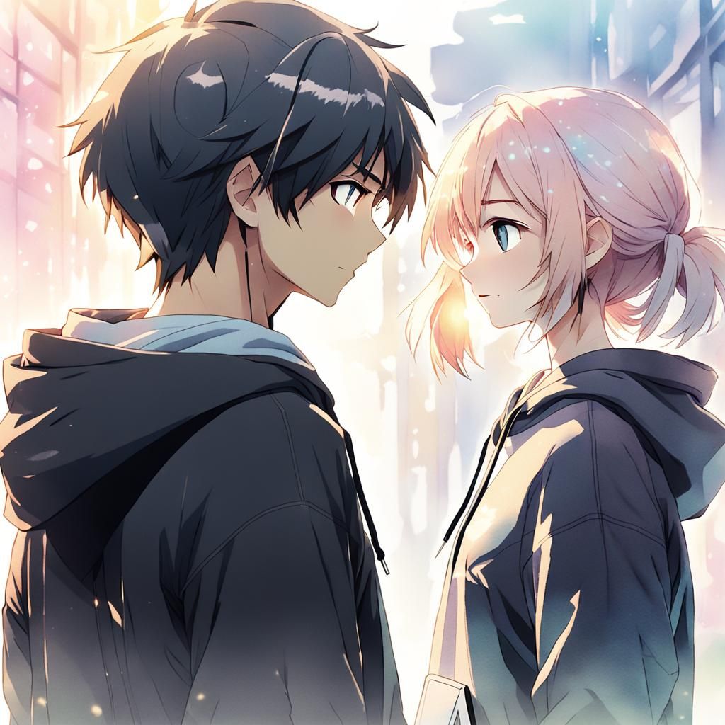 Anime Key Visual: Boy and Girl in Love