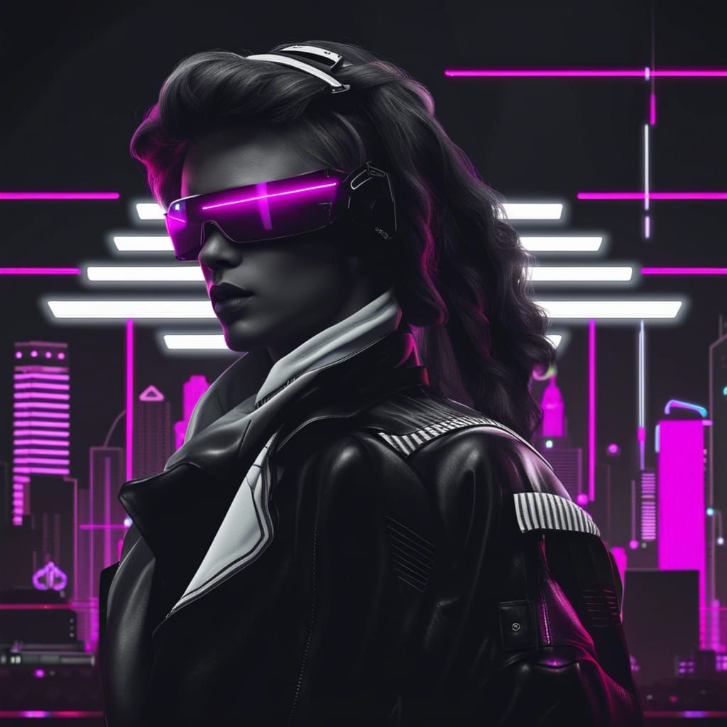 black and white cyberpunk