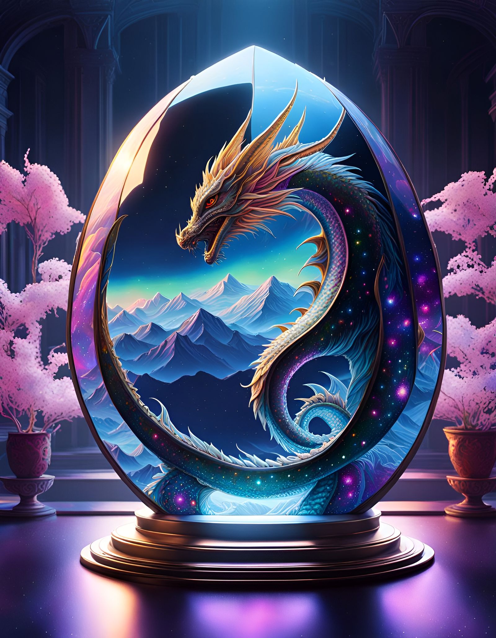 Cosmic Dragon Egg - AI Generated Artwork - NightCafe Creator