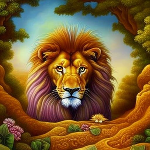 Magestic Lion AI Generated Artwork NightCafe