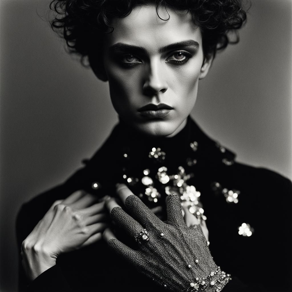 Beautiful Androgynous Portrait with Grunge Fashion