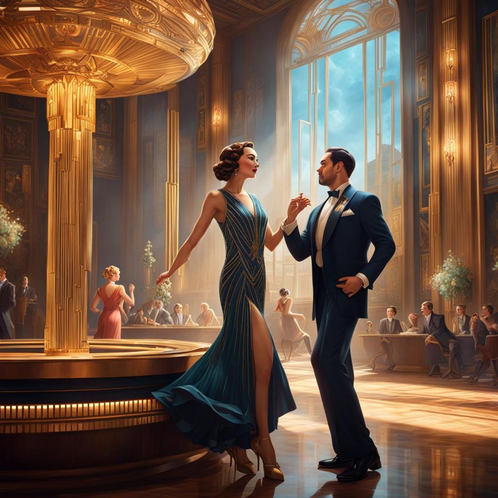 Art Deco Dance (A) - AI Generated Artwork - NightCafe Creator