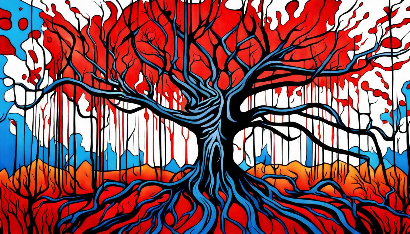 Red Eldritch Tree - AI Generated Artwork - NightCafe Creator