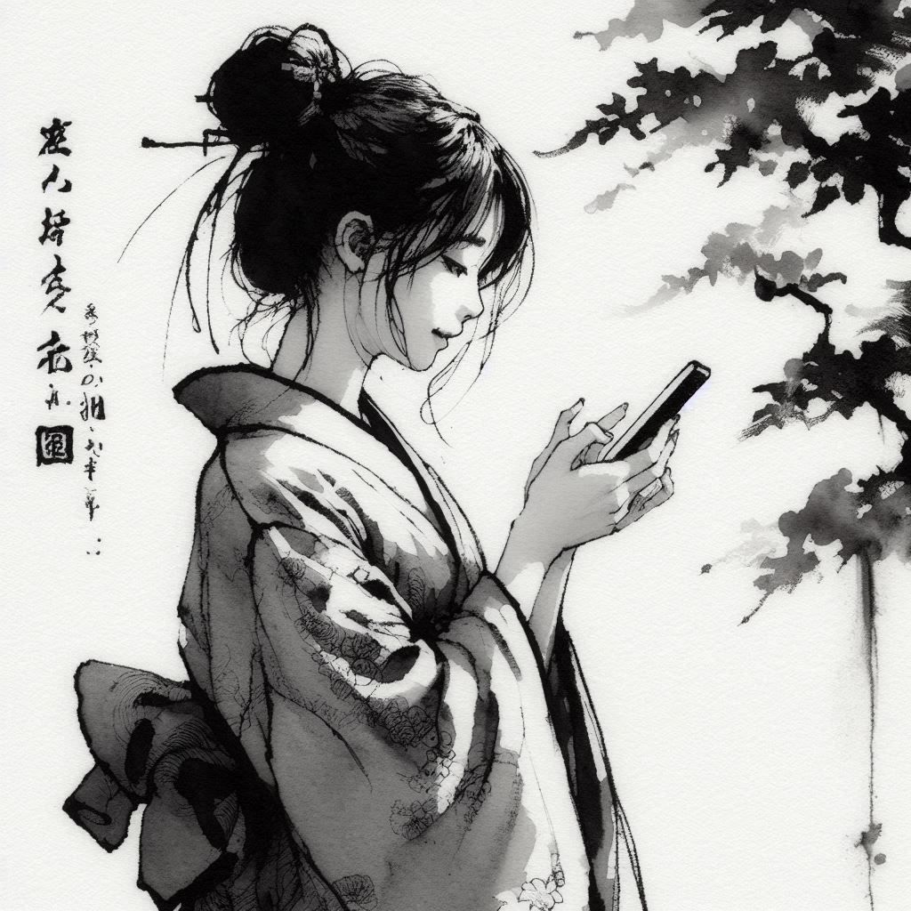 Girl with mobile phone