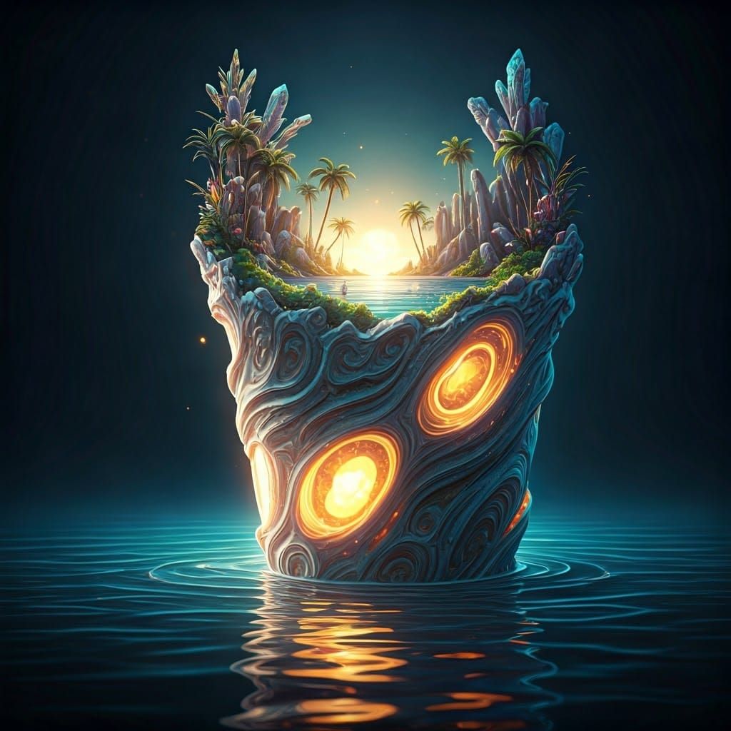 Enchanted Bucket Radiates Soft, Ethereal Light