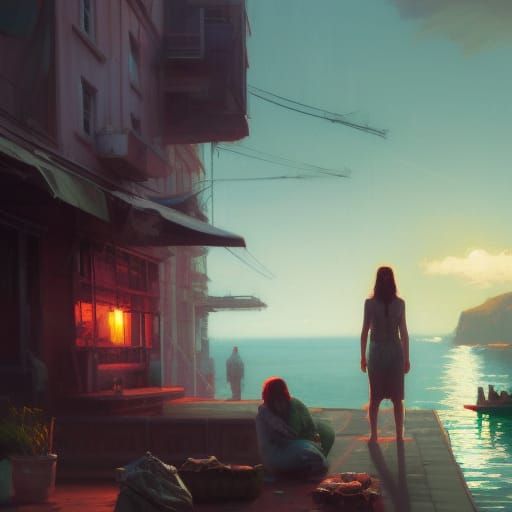 Island Rise: Hypermodernism Meets Cyberpunk Impressionism